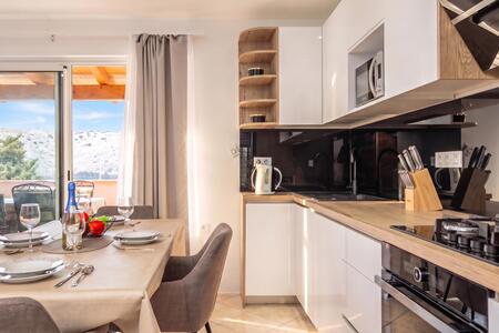 Kitchen and dining area