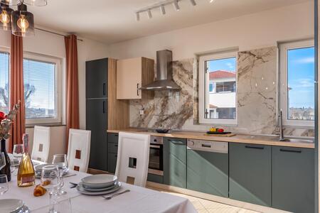 Kitchen and dining area